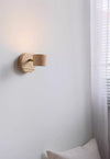 Rotatable bedroom solid wood wall lamp