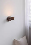 Rotatable bedroom solid wood wall lamp