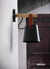 Nordic personalized leather belt bedroom wall lamp