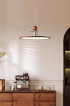 Walnut color flying saucer chandelier