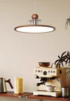 Walnut color flying saucer chandelier