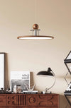 Walnut color flying saucer chandelier