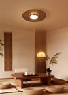 Ultra-thin walnut color aisle ceiling lamp