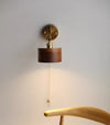 Walnut all copper wall lamp