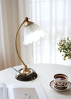 French retro flower glass table lamp