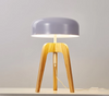 Solid wood tripod table lamp