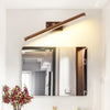 Solid wood long mirror front wall lamp