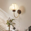 Vintage solid wood bedroom wall lamp