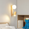 Nordic solid wood bedroom wall lamp