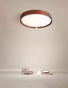 Japanese style solid wood round bedroom ceiling lamp