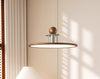 Walnut color flying saucer chandelier