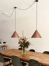 Simple wood grain chandelier