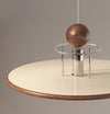 Walnut color flying saucer chandelier