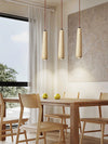 Wabi-sabi style yellow travertine vintage chandelier