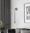 Nordic copper glass bedroom wall lamp