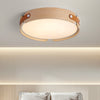 Japanese style solid wood round bedroom ceiling lamp