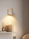 Yellow Travertine Solid Wood Wall Lamp