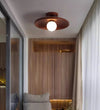 Japanese solid wood corridor aisle ceiling lamp