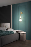 All copper sphere bedroom bedside wall lamp