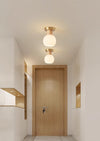 Cream style solid wood ceiling lamp