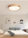 Japanese style solid wood round bedroom ceiling lamp