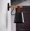 Nordic personalized leather belt bedroom wall lamp