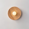 Vintage solid wood disc wall lamp