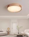 Japanese style solid wood round bedroom ceiling lamp