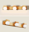 Solid wood bathroom wall light