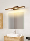 Solid wood long mirror front wall lamp