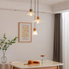 Japanese style log wind glass chandelier