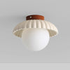 Creative round ball straw hat ceiling lamp