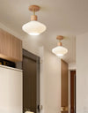 Cream style solid wood ceiling lamp