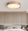 Japanese style solid wood round bedroom ceiling lamp