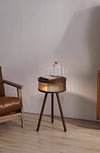 Retro solid wood floor lamp