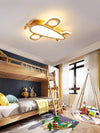 Solid wood aircraft ceiling lamp