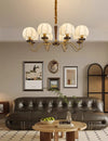 French solid wood fabric chandelier