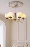 French solid wood fabric chandelier