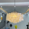 French style living room shell chandelier