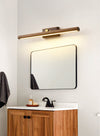 Solid wood long mirror front wall lamp