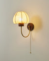 Vintage solid wood bedroom wall lamp