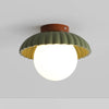 Creative round ball straw hat ceiling lamp