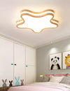 LED children's room solid wood ceiling lamp