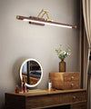 Foldable wood grain color LED mirror front wall lamp