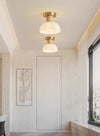 Cream style solid wood ceiling lamp