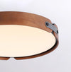 Japanese style solid wood round bedroom ceiling lamp