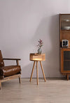 Retro solid wood floor lamp