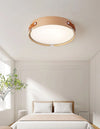 Japanese style solid wood round bedroom ceiling lamp