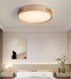 Japanese style solid wood round bedroom ceiling lamp