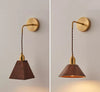 Japanese style all-copper solid wood wall lamp